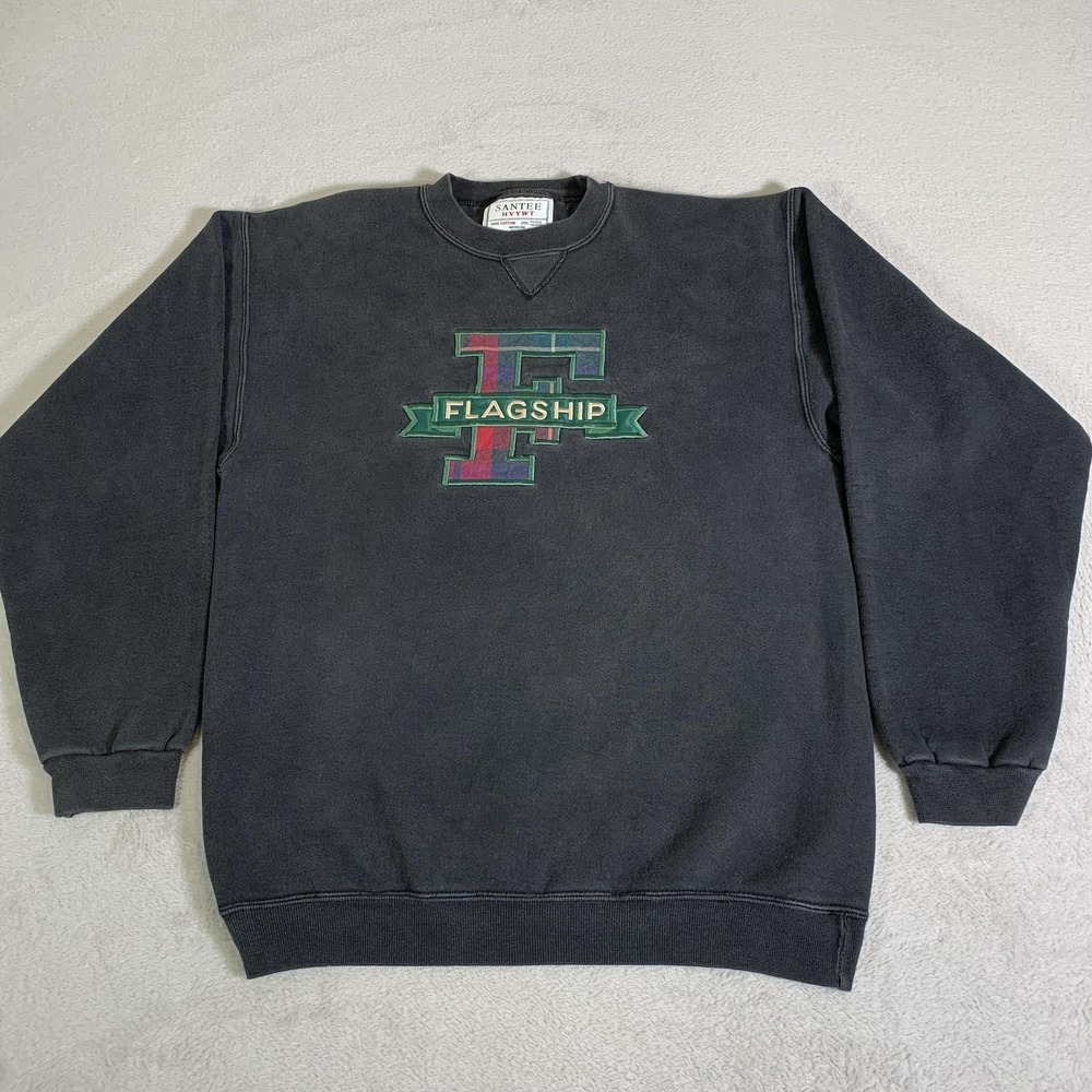 Vintage 90s Santee USA Made Heavyweight Crewneck Sweatshirt Flagship Embroidered